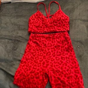 Balance Athletica cheetah print red set